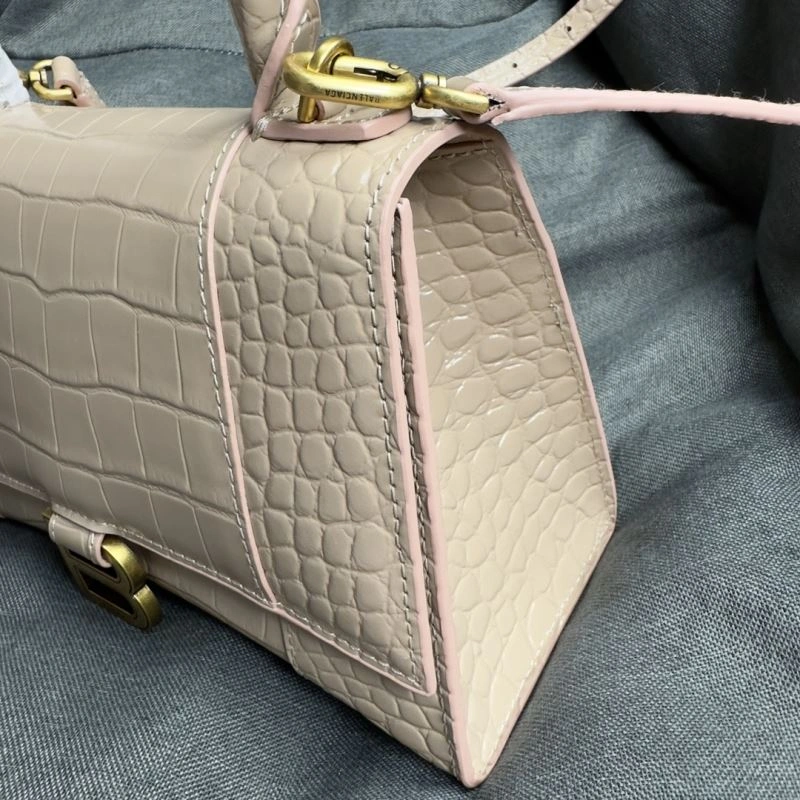 WellDesigned Balenciaga Hourglass Crocodile Pattern Bag with Gold Buckle 69964
