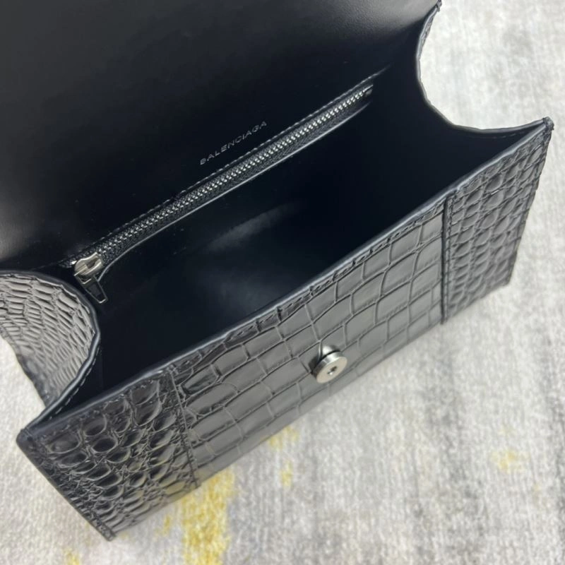 Balenciaga Hourglass Crocodile Pattern Bag with Silver Buckle Bright 78715
