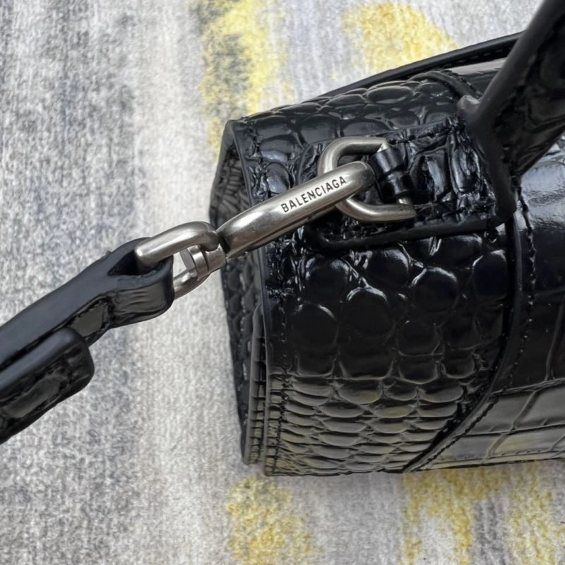 Balenciaga Hourglass Crocodile Pattern Bag with Silver Buckle Bright 78715