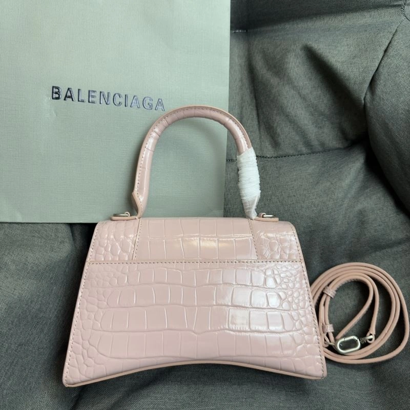 Bold Balenciaga Hourglass Crocodile Pattern Bag with Silver Buckle 70045