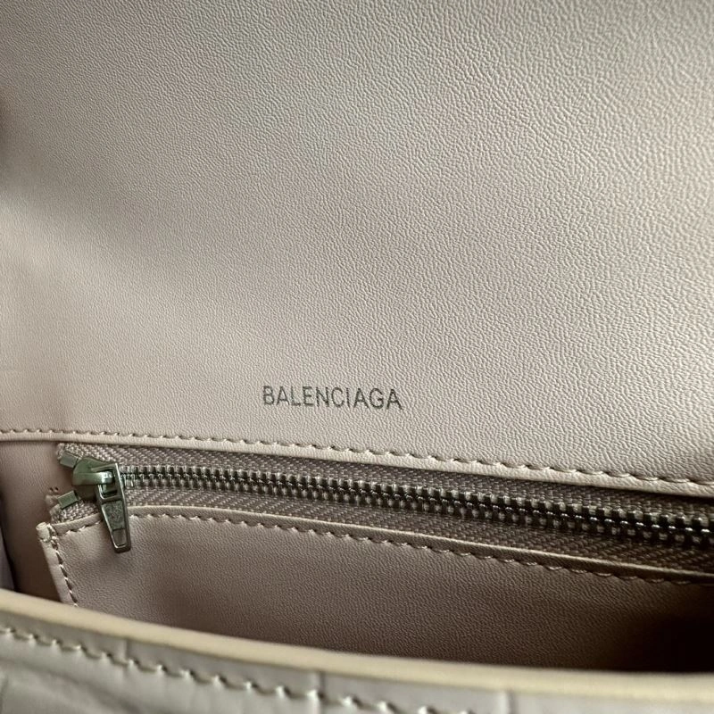 Bold Balenciaga Hourglass Crocodile Pattern Bag with Silver Buckle 70045