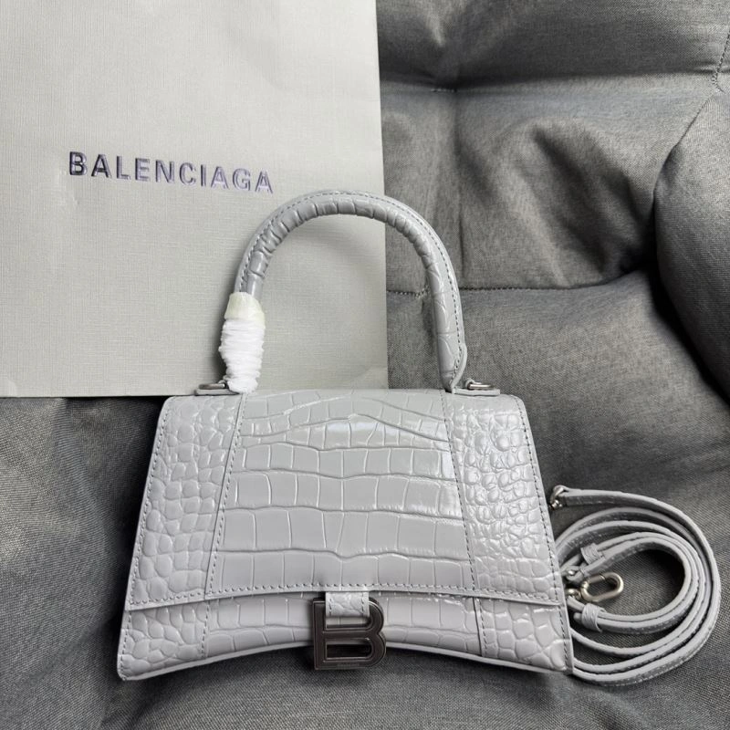 Premium Balenciaga Hourglass Crocodile Pattern Bag with Silver Buckle 70026