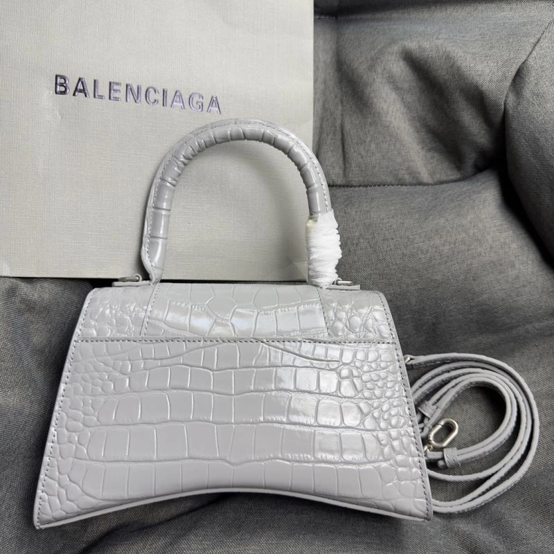 Premium Balenciaga Hourglass Crocodile Pattern Bag with Silver Buckle 70026
