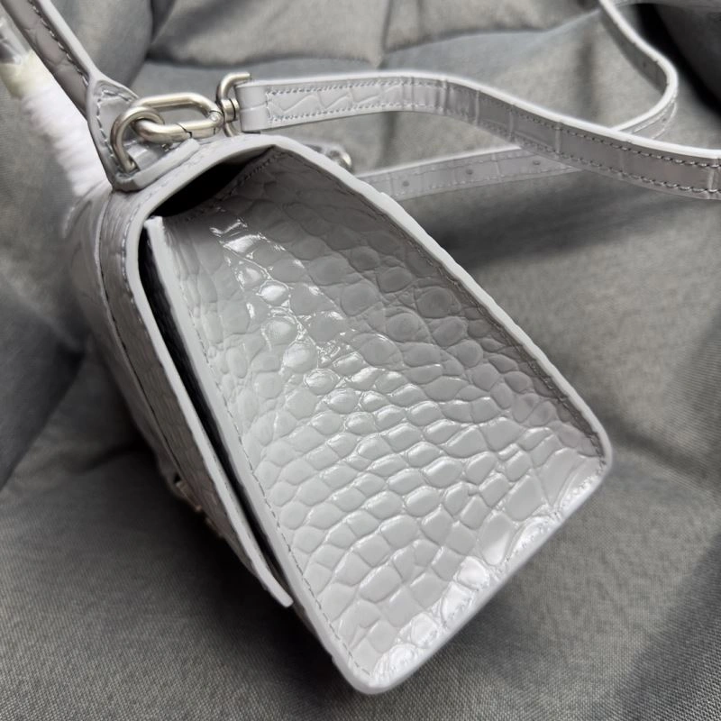 Premium Balenciaga Hourglass Crocodile Pattern Bag with Silver Buckle 70026