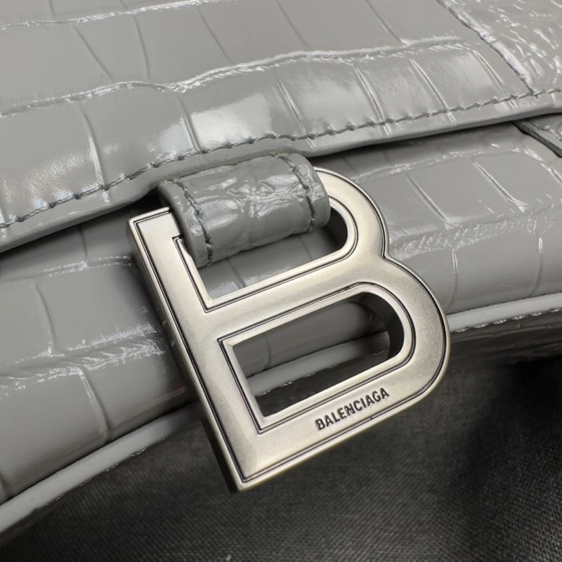 Premium Balenciaga Hourglass Crocodile Pattern Bag with Silver Buckle 70026