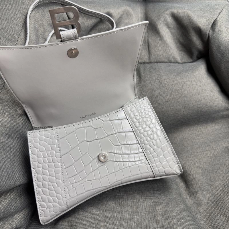 Premium Balenciaga Hourglass Crocodile Pattern Bag with Silver Buckle 70026