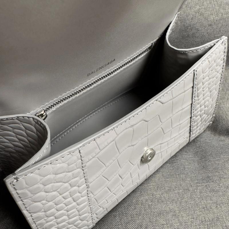Premium Balenciaga Hourglass Crocodile Pattern Bag with Silver Buckle 70026