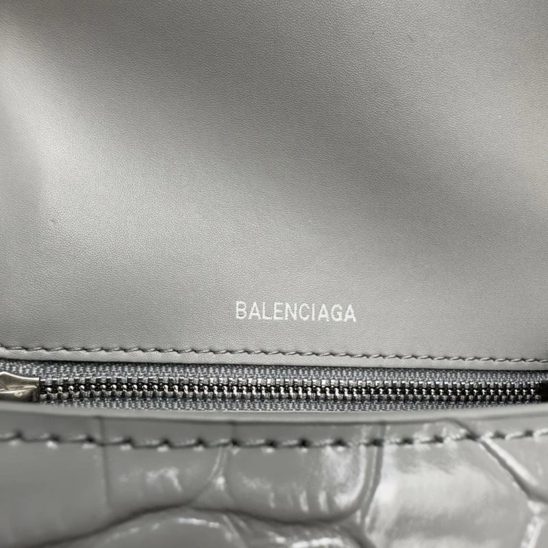 Premium Balenciaga Hourglass Crocodile Pattern Bag with Silver Buckle 70026