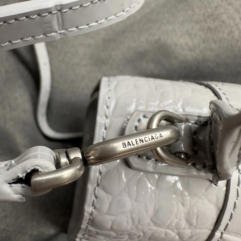 Premium Balenciaga Hourglass Crocodile Pattern Bag with Silver Buckle 70026