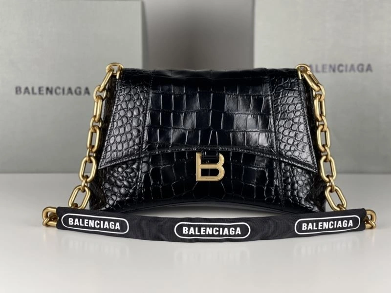 Balenciaga Hourglass Crocodile Pattern Chain Shoulder Bag ZipUp 72580