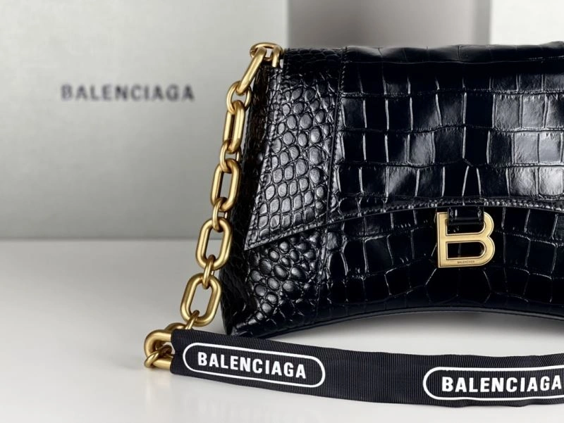 Balenciaga Hourglass Crocodile Pattern Chain Shoulder Bag ZipUp 72580