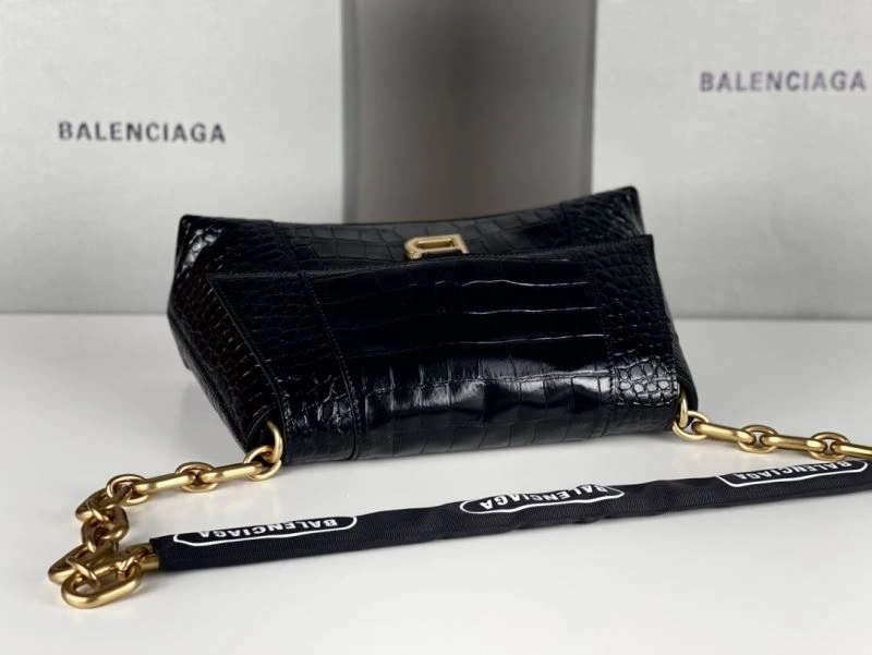 Balenciaga Hourglass Crocodile Pattern Chain Shoulder Bag ZipUp 72580
