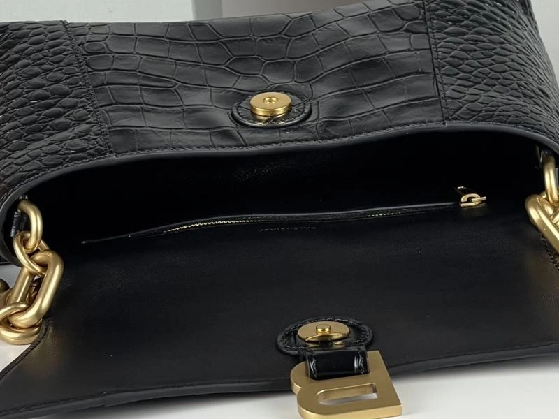 Balenciaga Hourglass Crocodile Pattern Chain Shoulder Bag ZipUp 72580