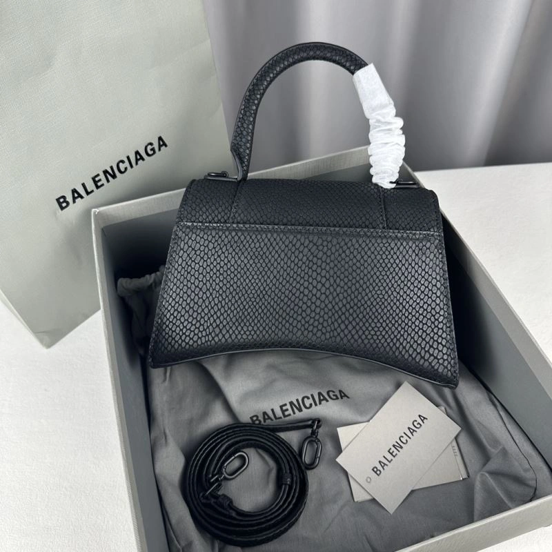 Packable Balenciaga Hourglass Crocodile-Patterned Bag - S Size 78632