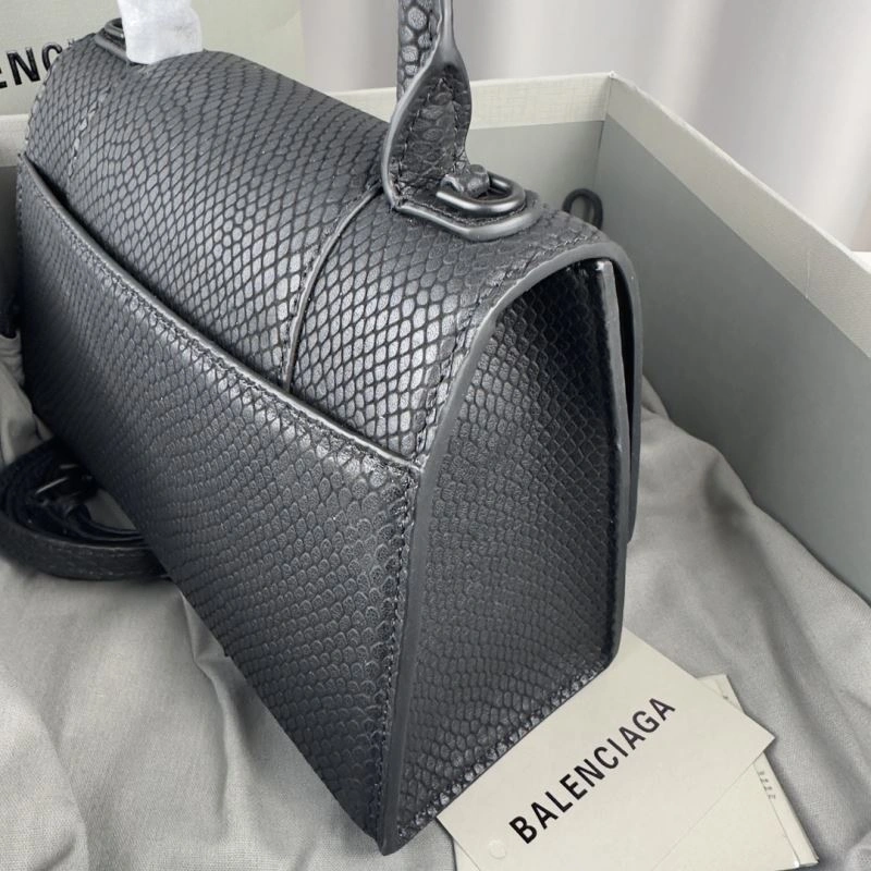 Packable Balenciaga Hourglass Crocodile-Patterned Bag - S Size 78632