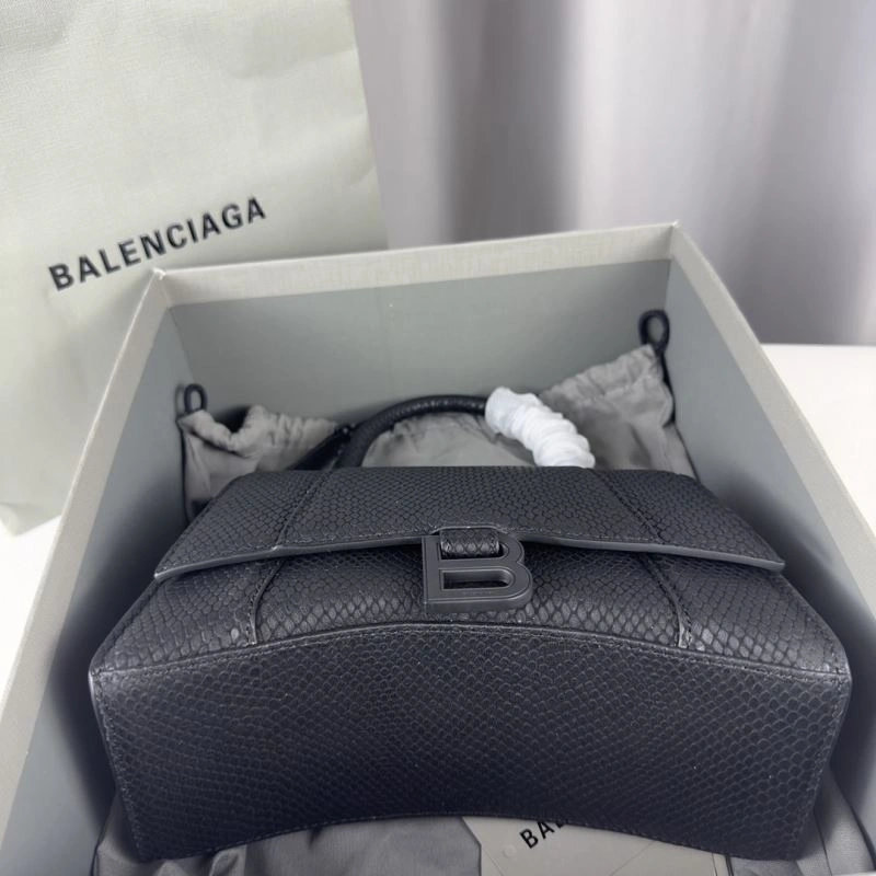 Packable Balenciaga Hourglass Crocodile-Patterned Bag - S Size 78632