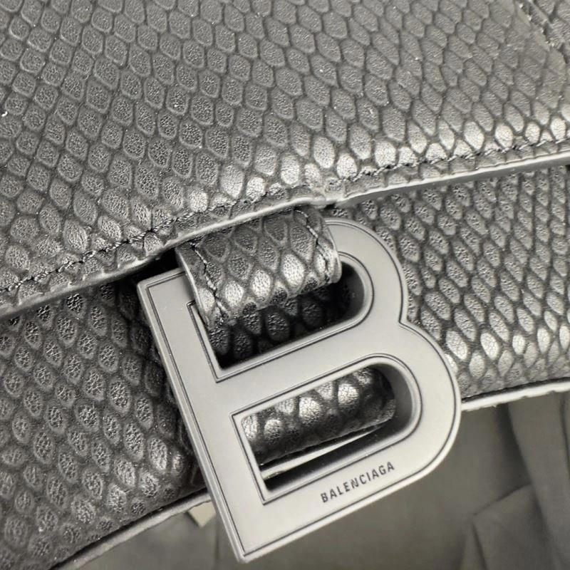 Packable Balenciaga Hourglass Crocodile-Patterned Bag - S Size 78632