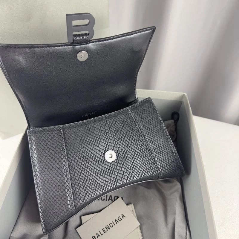 Packable Balenciaga Hourglass Crocodile-Patterned Bag - S Size 78632