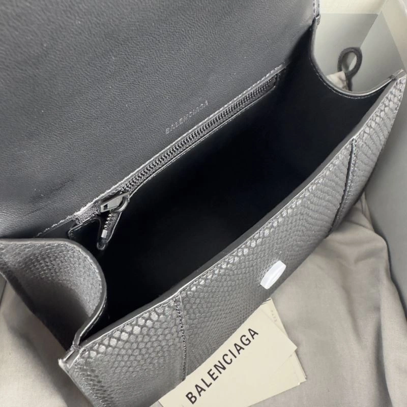 Packable Balenciaga Hourglass Crocodile-Patterned Bag - S Size 78632