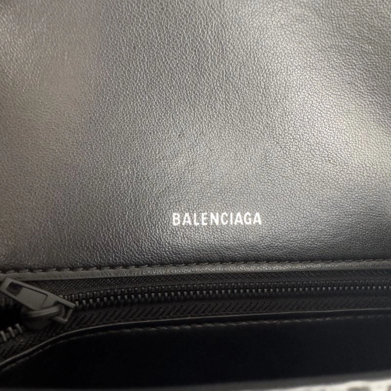 Packable Balenciaga Hourglass Crocodile-Patterned Bag - S Size 78632