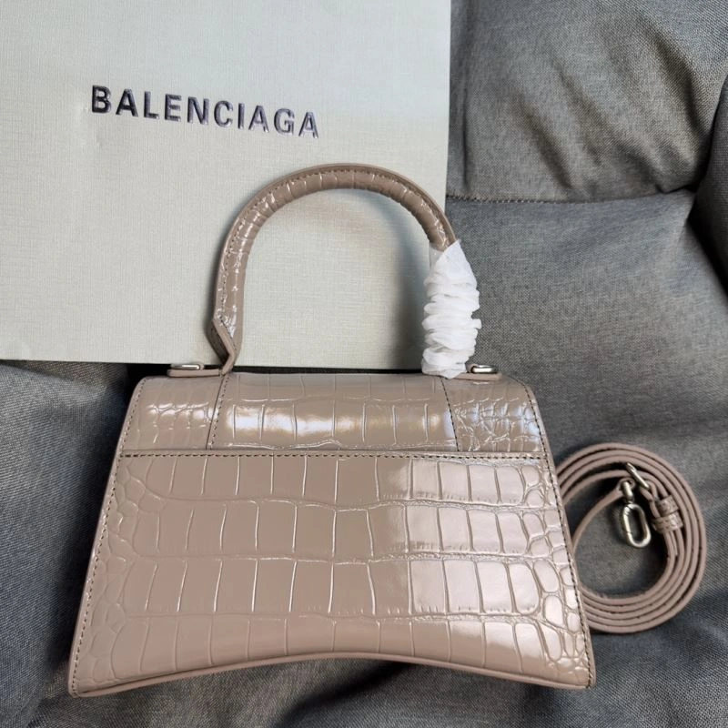 Balenciaga Hourglass Crocodile Print Bag with Silver Buckle TravelReady 70035