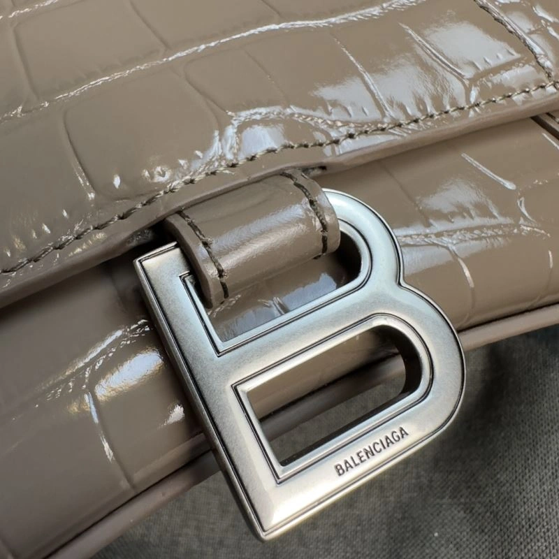 Balenciaga Hourglass Crocodile Print Bag with Silver Buckle TravelReady 70035