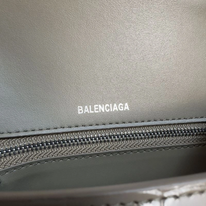 Balenciaga Hourglass Crocodile Print Bag with Silver Buckle TravelReady 70035