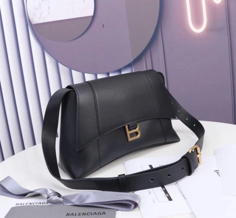 Balenciaga Hourglass Curved Black Bag with Gold Hardware - LG-6068S MoistureWicking 75312