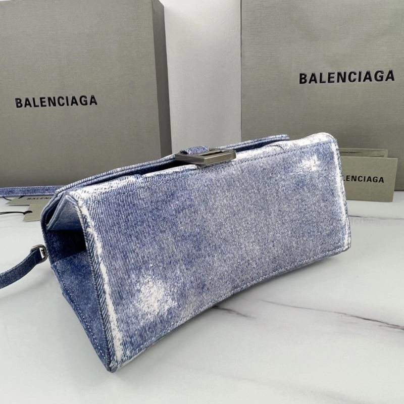 Balenciaga Hourglass Denim Blue Leather Bag -  Curved Design Bold 78680