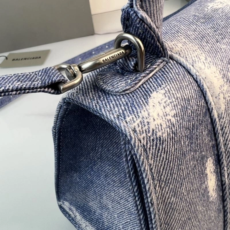Balenciaga Hourglass Denim Blue Leather Bag -  Curved Design Bold 78680