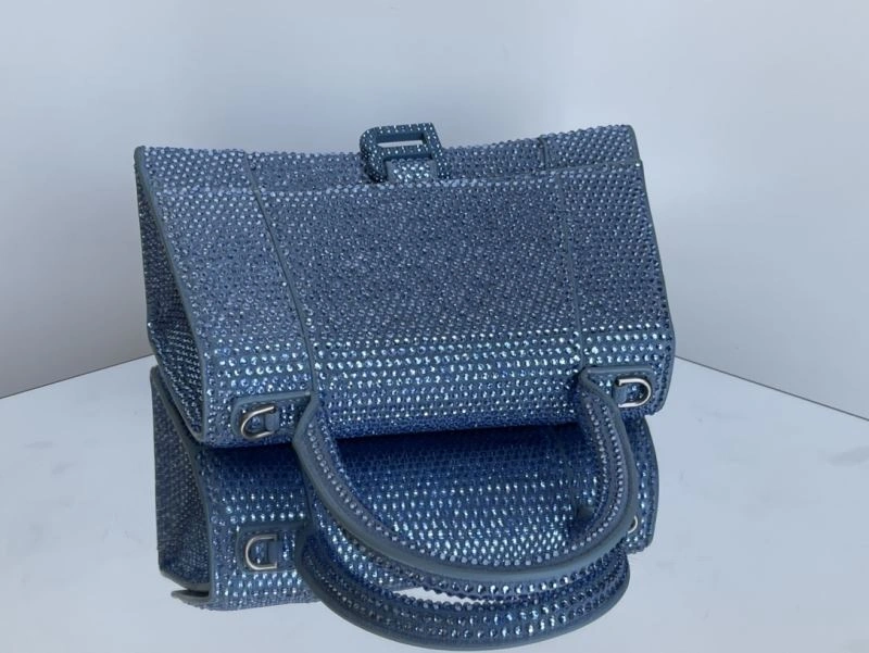 Balenciaga Hourglass Diamond Water Blue Limited Edition Bag ZipUp 72596