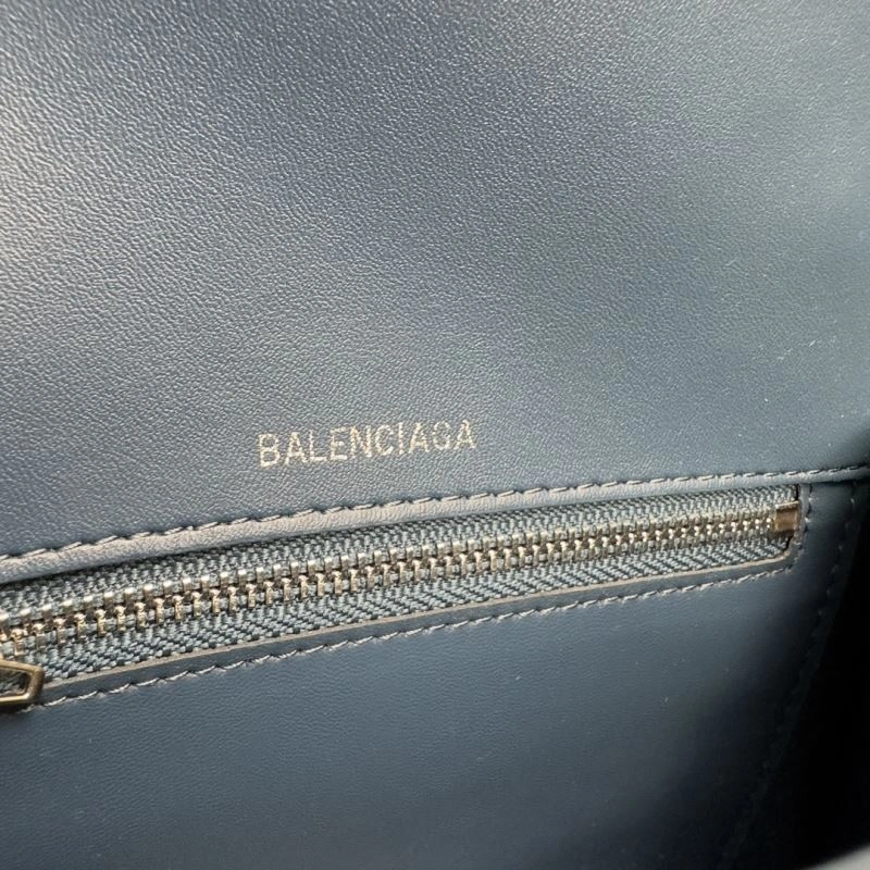 Balenciaga Hourglass Gray Crocodile Pattern Bag with Silver Buckle Seasonal 70030