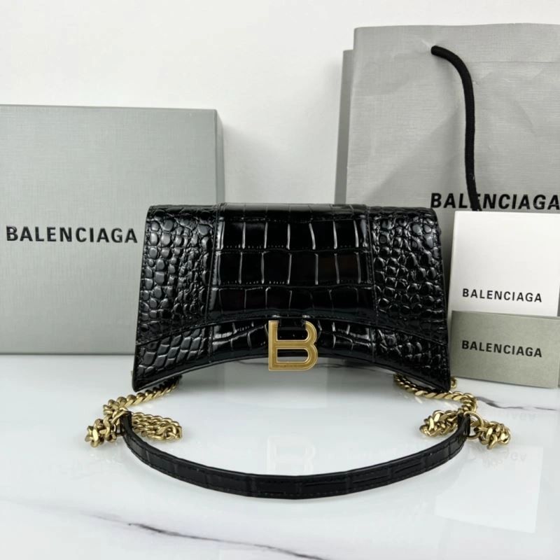 Balenciaga Hourglass Mini Chain Crossbody Bag -  Cowhide Design Bright 78647