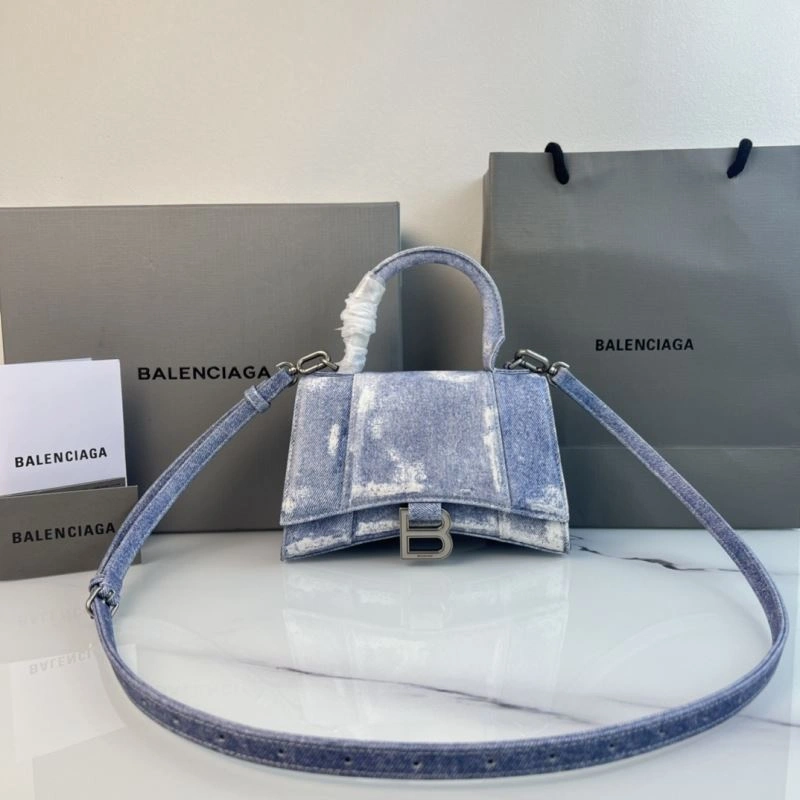 Balenciaga Hourglass Small Denim Bag -  Curved Design UrbanChic 78679