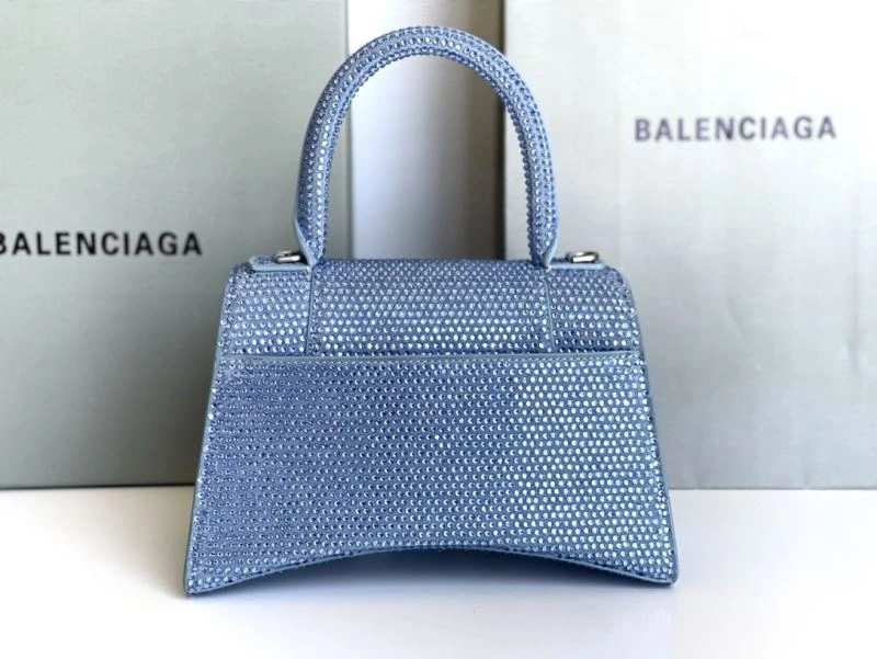 Balenciaga Hourglass Water Blue Rhinestone Bag Practical 72627