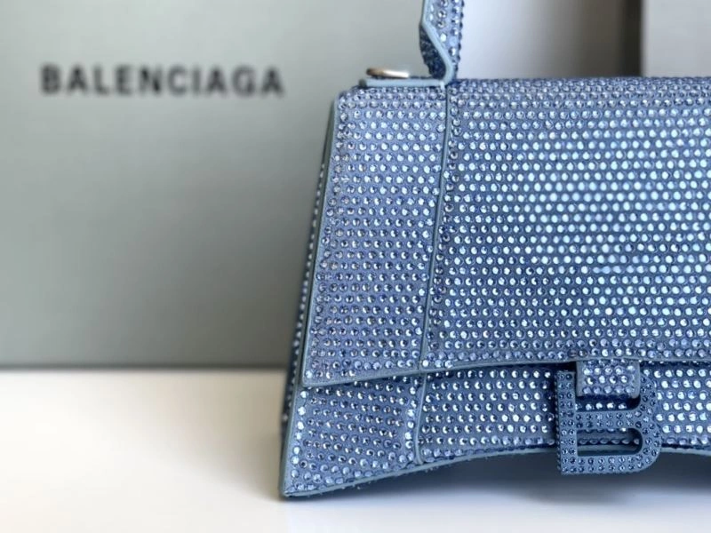 Balenciaga Hourglass Water Blue Rhinestone Bag Practical 72627