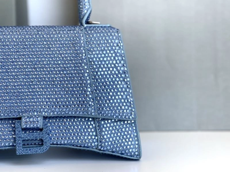 Balenciaga Hourglass Water Blue Rhinestone Bag Practical 72627