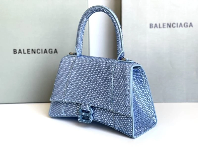 Balenciaga Hourglass Water Blue Rhinestone Bag Practical 72627