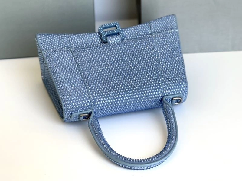 Balenciaga Hourglass Water Blue Rhinestone Bag Practical 72627