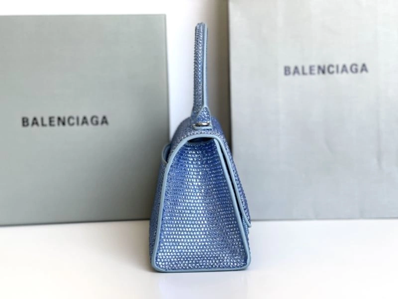 Balenciaga Hourglass Water Blue Rhinestone Bag Practical 72627