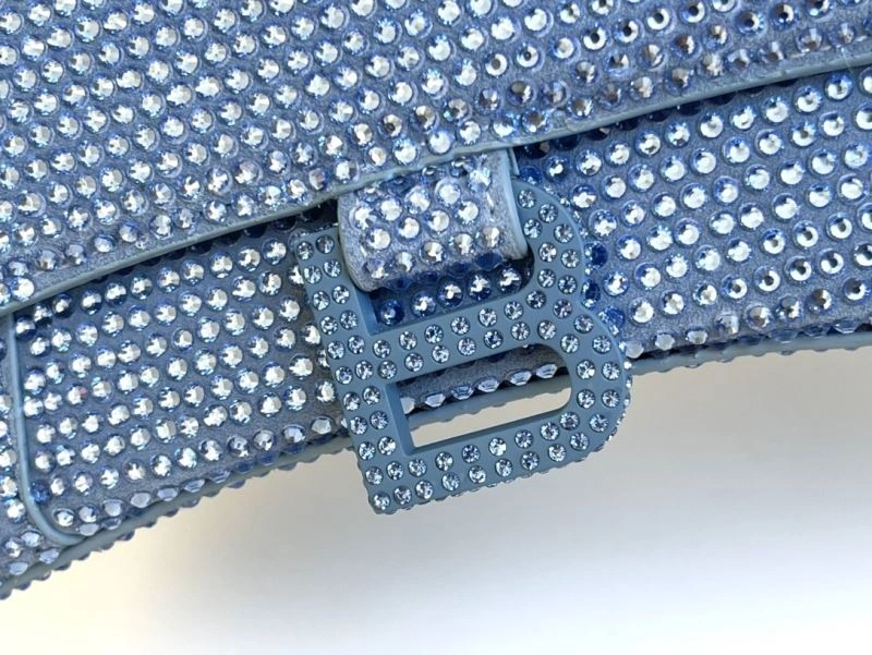 Balenciaga Hourglass Water Blue Rhinestone Bag Practical 72627