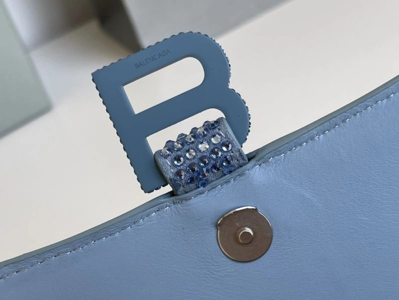 Balenciaga Hourglass Water Blue Rhinestone Bag Practical 72627