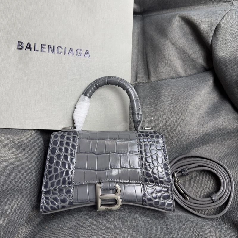 Snug Balenciaga Hourglass XS Bag - Carbon Gray Crocodile Pattern 70020