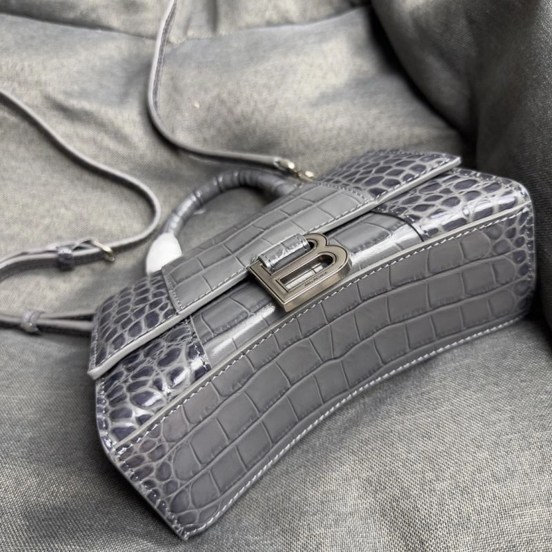Snug Balenciaga Hourglass XS Bag - Carbon Gray Crocodile Pattern 70020