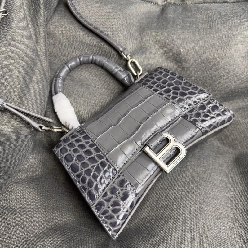 Snug Balenciaga Hourglass XS Bag - Carbon Gray Crocodile Pattern 70020