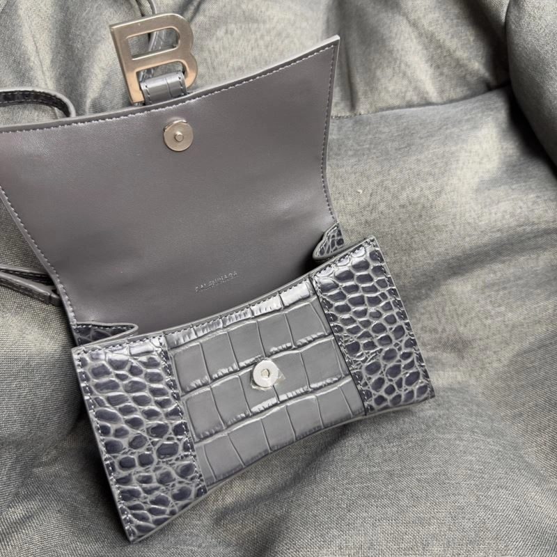 Snug Balenciaga Hourglass XS Bag - Carbon Gray Crocodile Pattern 70020