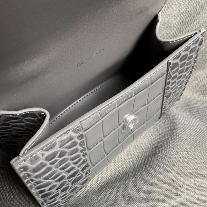 Snug Balenciaga Hourglass XS Bag - Carbon Gray Crocodile Pattern 70020