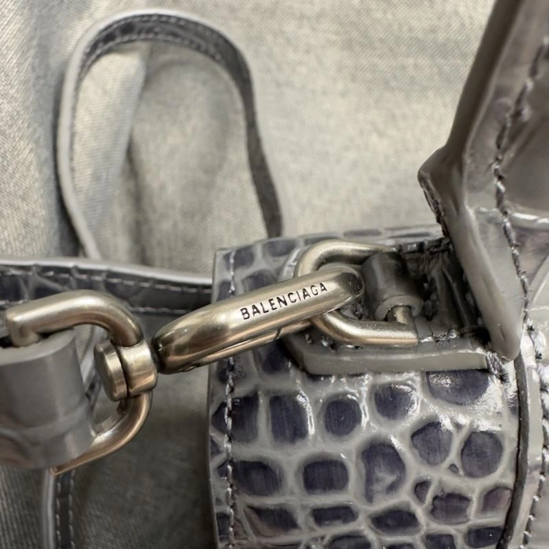 Snug Balenciaga Hourglass XS Bag - Carbon Gray Crocodile Pattern 70020