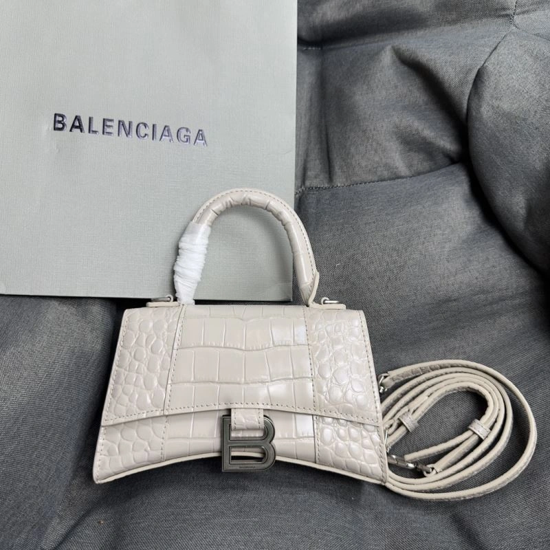 Trendy Balenciaga Hourglass XS Bag - Gray-White Crocodile Design 70040