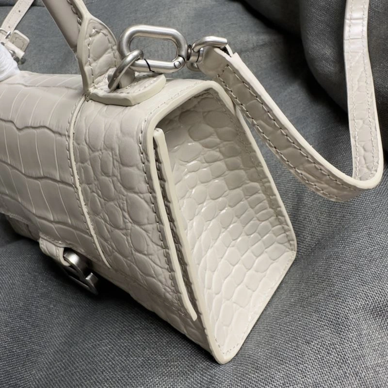 Trendy Balenciaga Hourglass XS Bag - Gray-White Crocodile Design 70040